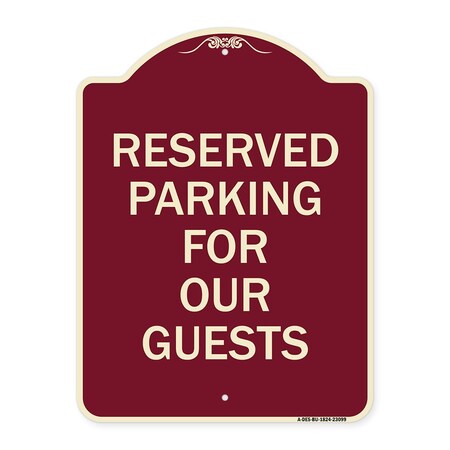 Signmission Reserved Parking for Guests Heavy-Gauge Aluminum Architectural Sign, 24" x 18", BU-1824-23099 A-DES-BU-1824-23099